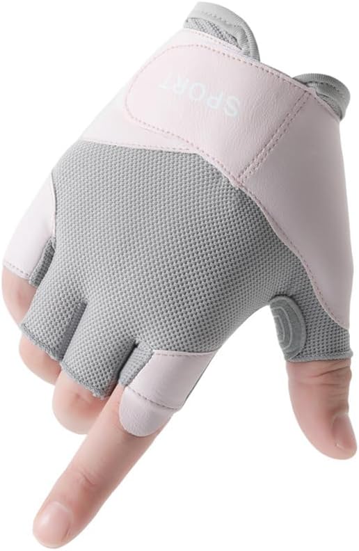 Breathable-Workout-Fingerless-Gloves for Womens - Sport-Gym-Fitness Anti-Slip-Palm Cycling-Gloves Hand-Protection