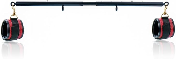 Heavy Duty Stainless Steel Expandable Spreader Bar with 2pcs PU Adjustable Straps, Sports Aid Training Fitness Gear Pilates Aid Kit,Home Indoor Sports Yoga Set