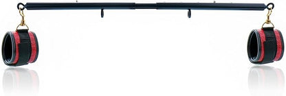 Heavy Duty Stainless Steel Expandable Spreader Bar with 2pcs PU Adjustable Straps, Sports Aid Training Fitness Gear Pilates Aid Kit,Home Indoor Sports Yoga Set