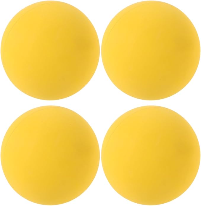 SUPVOX 4Pcs High Bounce Squash Balls: Professional Hollow Rubber Training for Racquetball & Handball - High Visibility Yellow Reaction Balls for Reflex & Agility Drills