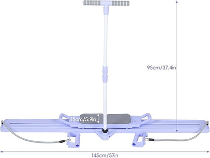 Pilates Board, Pilates Equipment Split Pilate Reformer & Ski Balance Board 5-in-1 Foldable Fitness Sliding Boards with Resistance Bands Multi-Purpose Home Pilate Kit for Full Body Workout