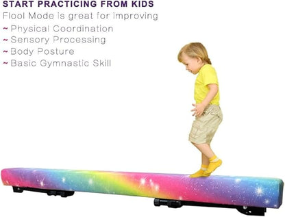 6ft Ultrasimple Adjustable&Foldable Balance Beam,High-Low Floor Beam Suede Gymnastics Equipment,No Tool Require, Gymnastics Beam for Training&Professional HomeTraining