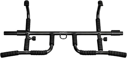 HANZO Doorway Pull Up Bar – Upgraded Heavy Duty Multi-Grip Chin Up Bar for Home Gym – No Screws, Strength Training Workout Bar, Door Gym Pullup Bar