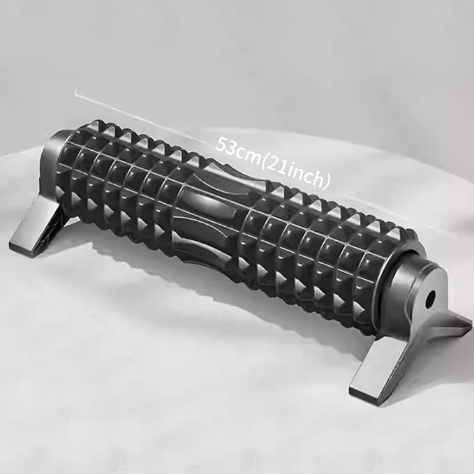 RUNWE Foam Roller with Stand - Bracket Foam Roller for Back Pain, 21 inch Trigger Point Deep Tissue Massage Roller, Medium Density Grid Bracket Foam Rollers, Leg Roller for Muscles Deep Tissue