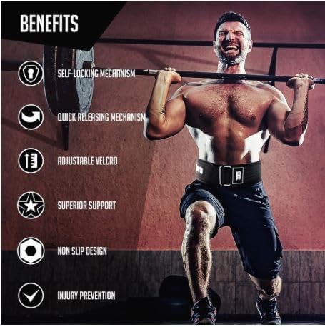 X-Large - Black - Premium Quick-Lock Weight Lifting Belt, Black, Nylon, Superior Support, Non-Slip Design for Weightlifting, Powerlifting, Functional Fitness Training