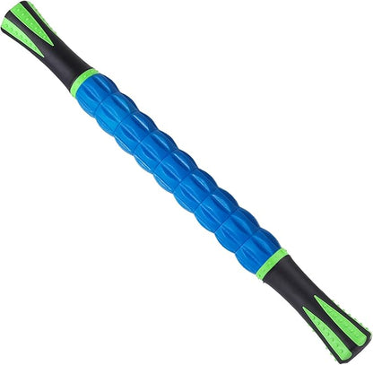 Massage Roller Stick,Muscle Roller Stick for Athletes,Liposuction Massage Roller for Lymphatic Drainage, for Relief Muscle Soreness,Trigger Points,Help Runner Legs,Back Recovery(Green & Blue)