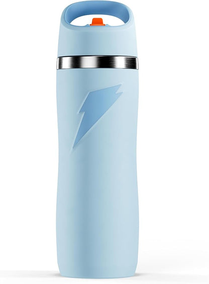 Gatorade 'Overtime' 32oz Stainless Steel Water Bottle, Straw Cap, Light Blue