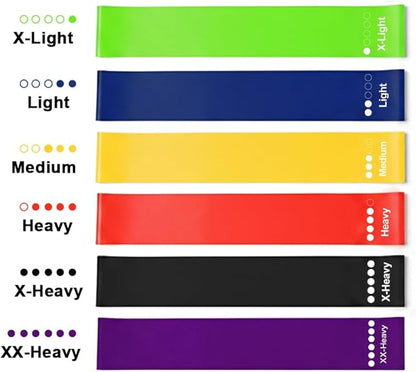 Resistance Bands Set, 6-Level Professional Elastic Exercise Bands for Full Body Workout, Portable Home & Travel Fitness Equipment for Men and Women