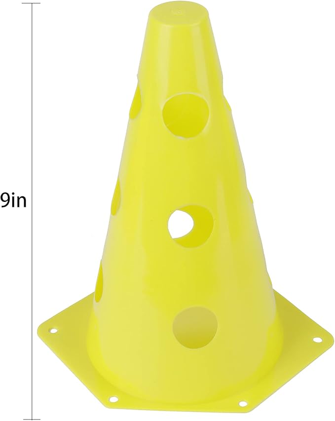Suwimut 24 Pack Plastic Agility Cones, 9 Inch Soccer Cones Training Agility Field Marker Plastic Traffic Cone for Training, Football Basketball Drills, Traffic, Activity, Party, Indoor Outdoor Games