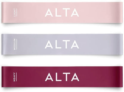 ALTA Mini Loop Bands for Exercise - Premium Durable Latex - Small Resistance Bands for Women, Booty Bands for Working Out, Leg Stretch Loops for Physical Therapy, Pilates Exercise Mini Bands Set