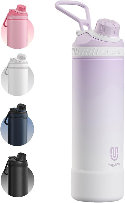 24oz Insulated Water Bottle| Double-Wall Vacuum Stainless Steel, Wide Mouth Design, Leak-Proof Reusable Bottle for Gym, Sports & Daily Hydration - Purple