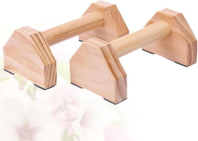 Solid Wood Push-Up Frame and Handstand Bars for Muscle Training, 1 Pair Fitness Equipment Push-Up Bracket Set for Home Calisthenics and Strength Workouts