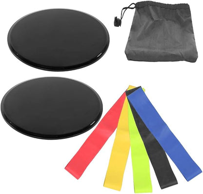 Fitness Sliding Discs ABS Material, 2 Pack, Effective Core Training Equipment for Home Gym Aerobics and Calisthenics in Pink, Black, Red, Blue, Green, Orange
