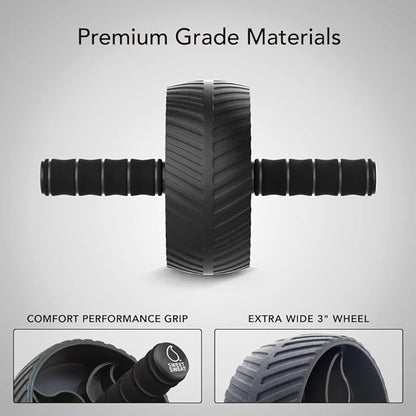 Sports Research Ab Wheel Roller with Knee Pad | Sturdy 3" Wheel for Core Workouts in The Gym or at Home