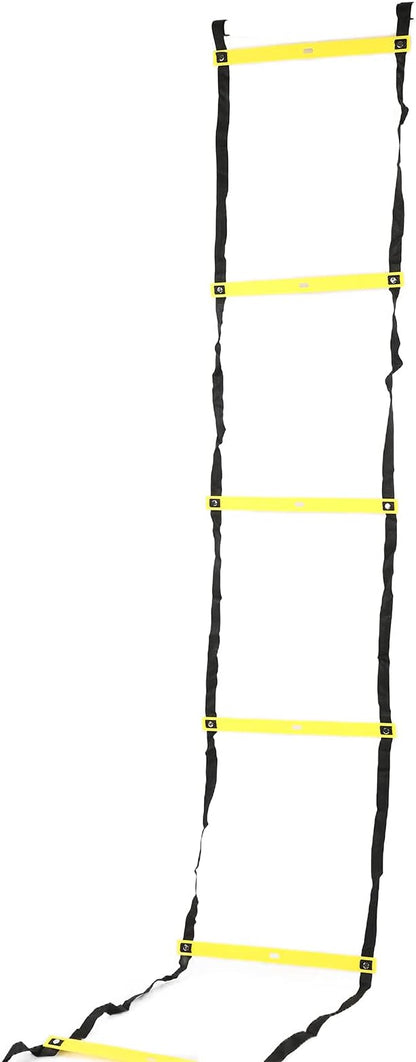 Fixed Agility Ladder for Football Soccer Training, Speed Footwork Ladder with 12 Rungs 6M, Bright Color Non - Slip Rope Ladder for Sports Drills and Group Exercise