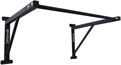 Rage Fitness Heavy-Duty Wall Mounted Pull Up Bar - 500 lbs Weight Capacity | Maintain Upper Body Strength & Core Stability | Space Efficient Steel Chin Up Black Bar for Home & Gym Versatile Workouts