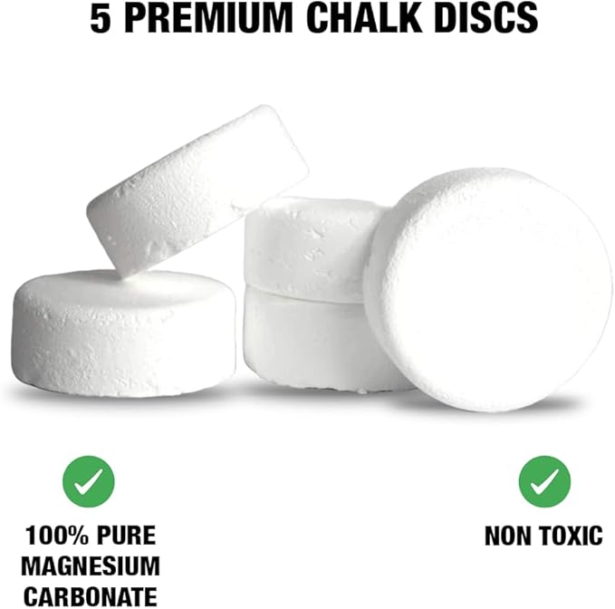 POWER BEAST 5 Block Chalk Discs, Gym Chalk Blocks, Chalk Discs, Magnesium Carbonate for Better Grip, Weightlifting, Rock Climbing, Gymnastics, Bouldering, Weightlifting, Pool Billiards.