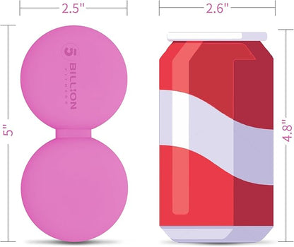5BILLION Peanut Massage Ball - Double Lacrosse Massage Ball & Mobility Ball for Physical Therapy, Deep Tissue Massage Tool for Myofascial Release, Muscle Relaxer, Pink