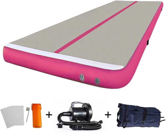10ft/13ft/16ft/20ft Air Mat Tumble Track Inflatable Gymnastics Tumbling Track Mat with Electric Air Pump for Cheerleading/Practice/Beach/Park/Home use