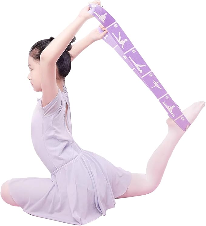 Adjustable Stretch Strap for Kids, 8-Loop Elastic Resistance Band for Children Gymnastics, Ballet Dance, Yoga, Stuff，Pilates & Flexibility Training, Home Exercise Equipment for Girls