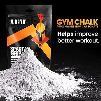 BRYO Spartan Grip Loose Chalk Bag Refill - 14.1oz - Premium Sports Chalk for Enhanced Grip - Ideal for Weightlifting, Climbing, Gymnastics, and More