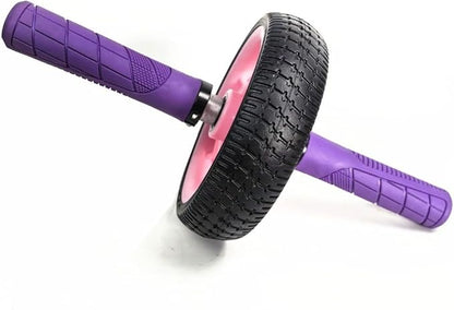 Home Fitness Abdominal Exerciser with Single Wheel, Durables 500 lb Load Capacity, Ergonomic 150 mm EVA Handle, Textured Non-Slip Tire for Stable Rolling on Multiple Surfaces(pink+purple)