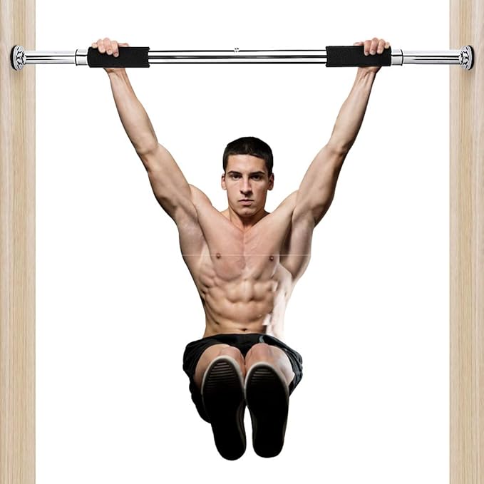 Doorway Pull Up Chin Up Bars for Doorway, Adjustable 24.5 to 36 Inches Upper Body Workout Rod Heavy Duty Home Gym Exercise Fitness Door Exercise Bars