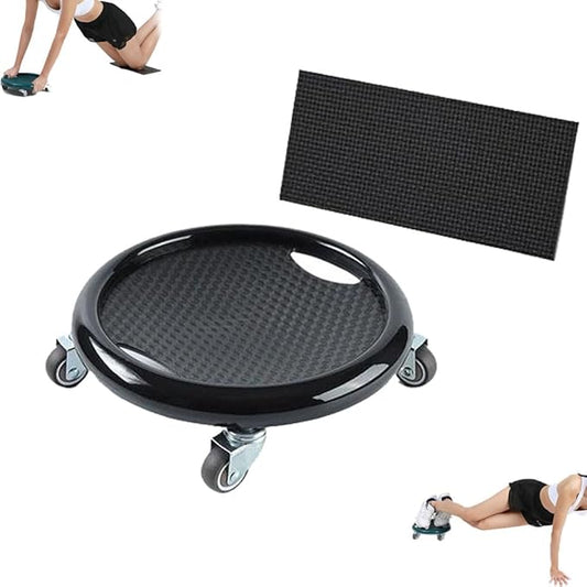 Ab Roller Wheel, Multi-Functional Abdominal Exercise Board with Mat, 360° Rotating Abs Training Machine Equipment for Full Body Fat Burning Gym