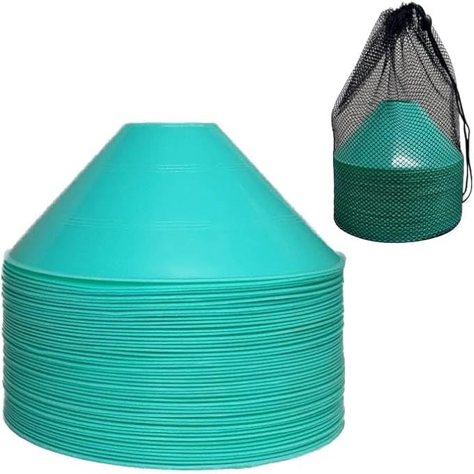 Thicker Disc Cones (Set of 50) Agility Soccer Cones with Carry Bag for Training,Football, Kids, Sports, Field Cone Markers
