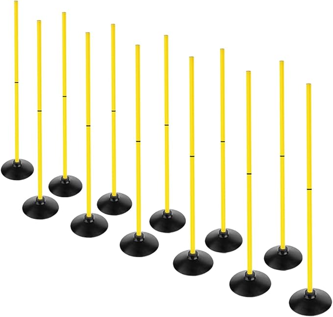 Soccer Agility Poles Set Detachable Sports Trainning Speed Pole Slalom Poles with Rubber Base Sport Traning Equipment