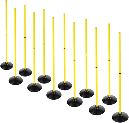 Soccer Agility Poles Set Detachable Sports Trainning Speed Pole Slalom Poles with Rubber Base Sport Traning Equipment