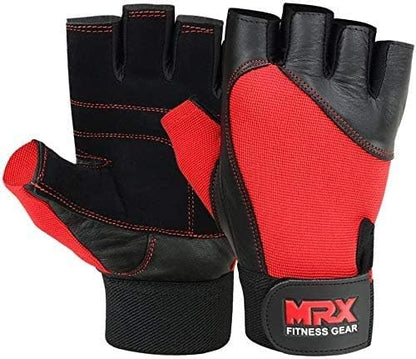 MRX Weight Lifting Gloves Gym Training Bodybuilding Fitness Powerlifting Workout Weightlifting Gloves Genuine Leather for Men & Women