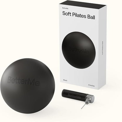 BetterMe Soft Pilates Ball – 8 Inch Mini Exercise Ball for Pilates, Yoga & Core Training – Small Stability Ball for Women – Portable Workout Tool
