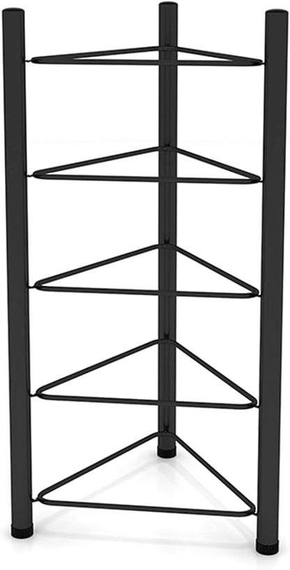Ball Storage Holder Black 5-Tiers Half Yoga Ball Balance Trainer Holder, Heavy Duty Corner Upright Half Exercise Ball Storage Rack for Workout Room, Home Gym & Fitness Class