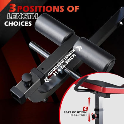 Ab/Back Machine, AB Crunch Back Extension Machine with Armrests, Adjustable Core Muscle Strength Training Machine, AB Workout Machine for Upper Body Workout, Home Gym Equipment