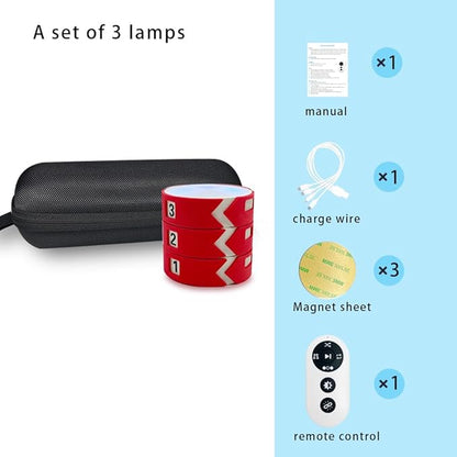 Response Agility Training Light, Children's Physical Fitness Training, Remote Control to Control Light Operation red 3 Lights+Remote Control