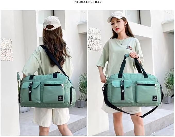 New Sports Tote Gym Travel Luggage Shopping Delivery Weekend Camping Overnight Bag (ice green)