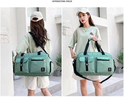 New Sports Tote Gym Travel Luggage Shopping Delivery Weekend Camping Overnight Bag (ice green)