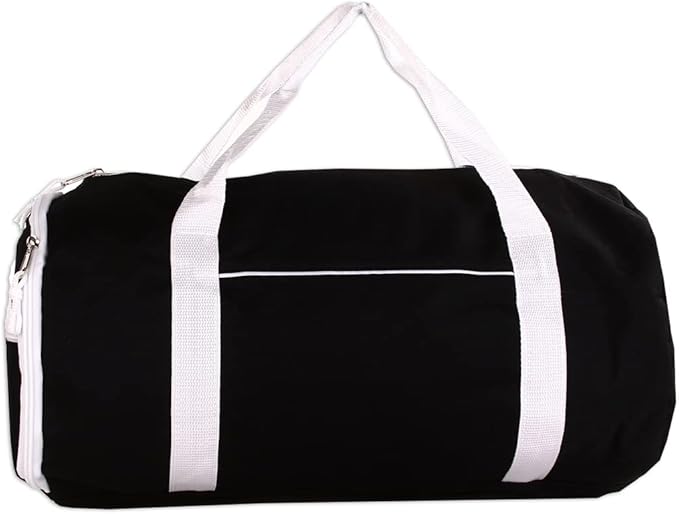 Personalized Sport/Gym Roll Duffel Bag - Fitness & Weight Training Black 18"