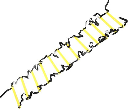 Competitive Sports Ladder Football Speed Rope for Training 6M 12RungYellow Athletic Supplies (Yellow)