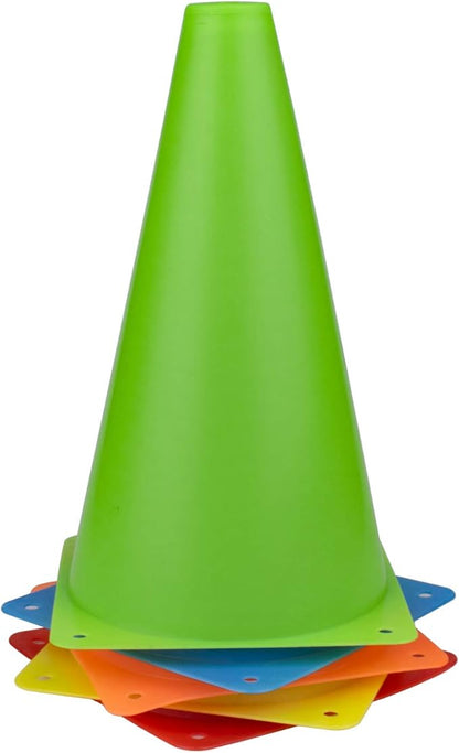 Fasmov 30 Pack Plastic Training Cones, 9 Inches Traffic Cones Indoor Outdoor Sports Agility Cones Soccer Flexible Cone Sets for Soccer, Skating, Drills, Football, Basketball, Assorted Colors