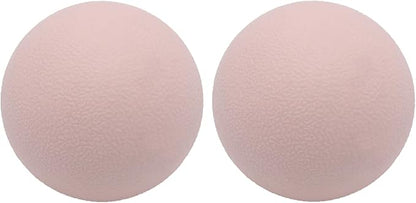Small Hard Massage Ball 2 Pack. Lacrosse Ball Size Fascia Balls for Trigger Point Deep Tissue Myofascial Release Muscle Relax Plantar Fasciitis Relief Physiotherapy Yoga Pilates (Pink)