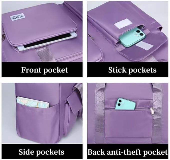 New men's and women's splash proof sports hand travel fitness shopping weekend camping overnight bags. (coffee)