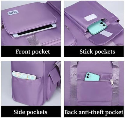 New men's and women's splash proof sports hand travel fitness shopping weekend camping overnight bags. (coffee)