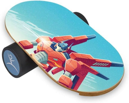 Kids Balance Board with Roller – Wooden Trainer for Children – Fun Indoor Core Strength Game – Improves Balance & Coordination – Multiple Designs