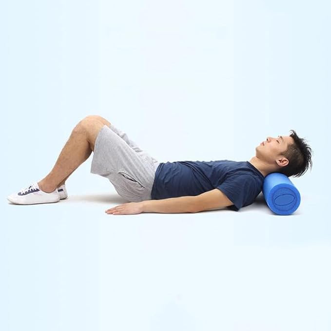 GALPADA Yoga Roller Epe Solid Foam Massage Stick 30x15cm Navy Deep Tissue Fitness Roller for Muscle and Pilates Balance Training