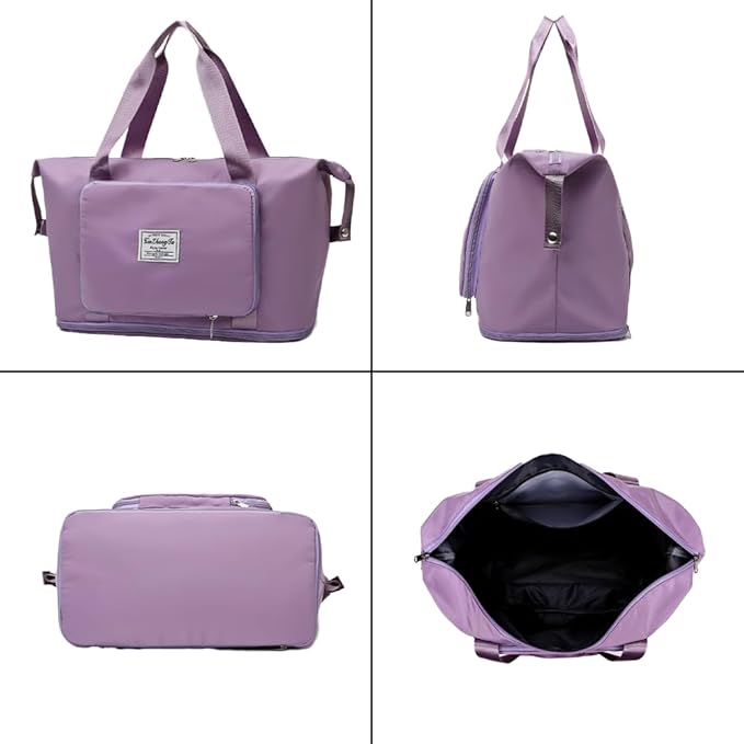 Lightweight Foldable Travel Duffle Bag, Large Capacity Carry On Weekender Bags with Wet Pocket, Water Resistant Workout Sports Gym Bag, Travel Essentials Bag for Travel hospital Weekend