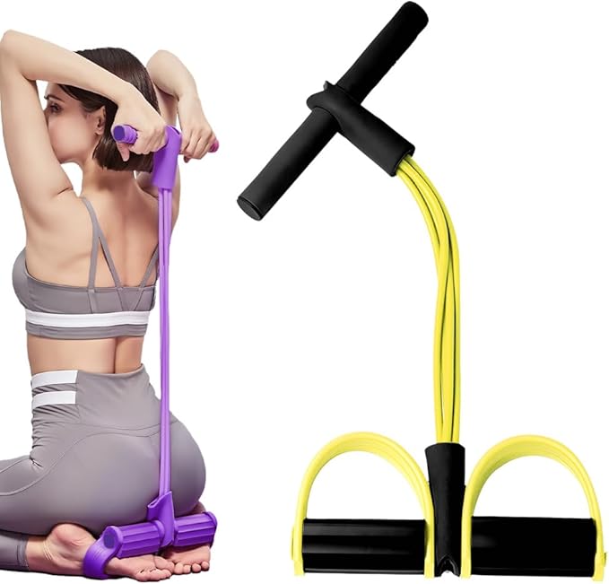 Yoga Sports Crunches Elastic Pull Rope, Pedal Resistance Bands with Handles, Multifunction Elastic Yoga Resistance Band, Home Exercise Equipment for Legs, Arms, Core Training