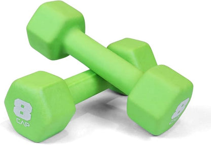 WF Athletic Supply Vibrant Multiple Color Hex Shaped Neoprene Dumbbells/Hand Weights with Non-Slip Grip for Home Gym Equipment Workouts Strength Training Free Weights - Sold in Pairs