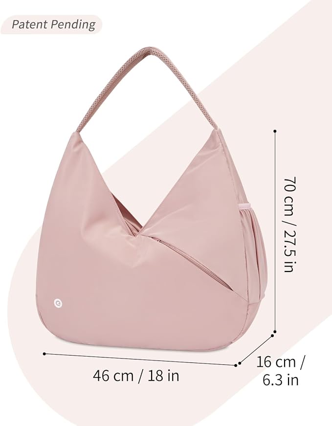 Ceneda Large Gym Bag for Women with Hidden Yoga Mat Holder & Shoe Compartment & Wet Pocket, Sports Duffle Bag for Travel